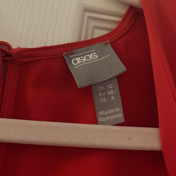 ASOS design satin midi dress with batwing sleeve and wrap waste - Picture 6 of 7